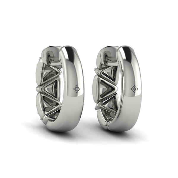 Double Diamond Trinity Huggie Earrings