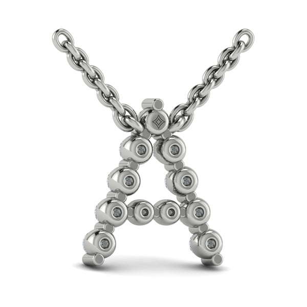 Diamond Alphabet Pendant Necklace, A