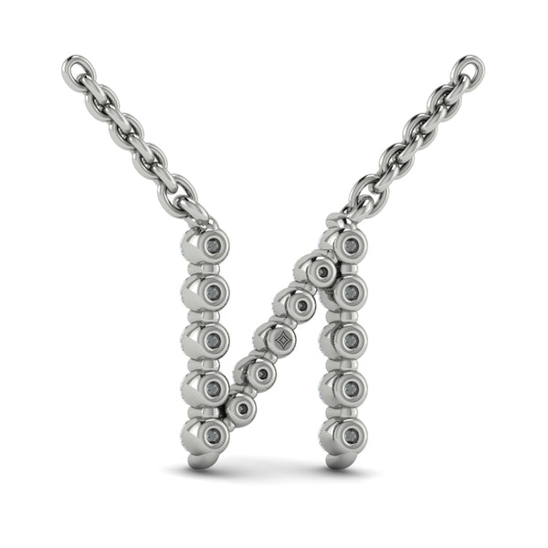 Diamond Alphabet Pendant Necklace, N