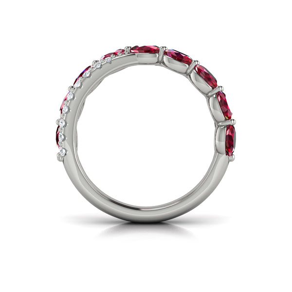 Multi Diamond and Ruby Twist Statement Ring