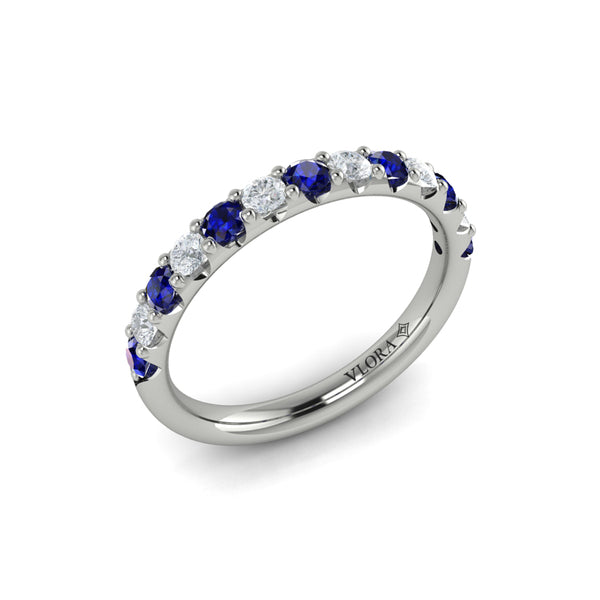 Sapphire and Diamond Stackable Band