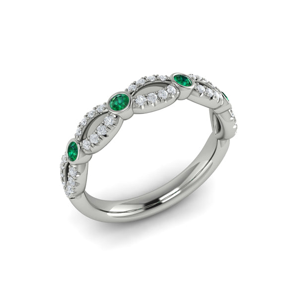 Diamond and Emerald Cascade Band