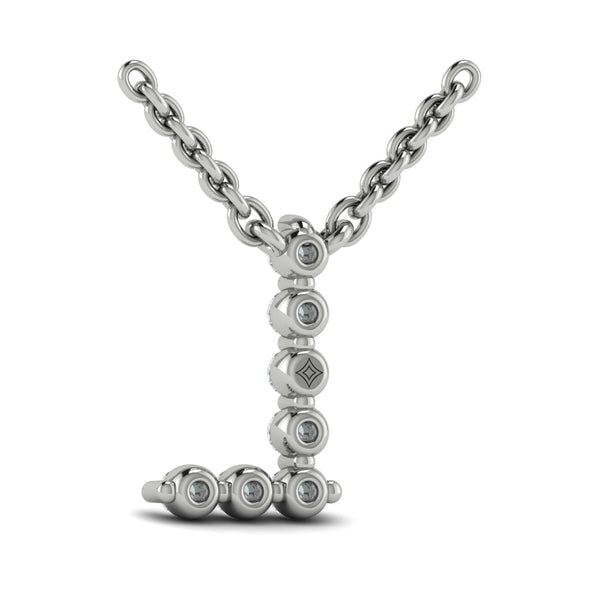 Diamond Alphabet Pendant Necklace, L