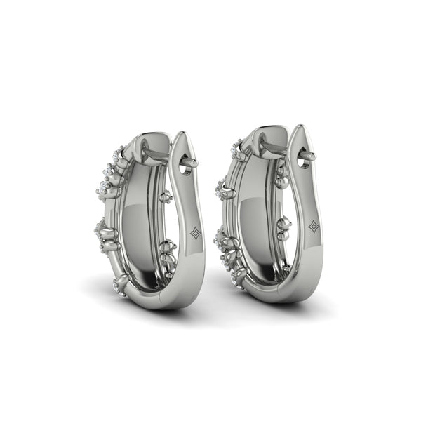 Diamond Ribbon Hoop Earrings