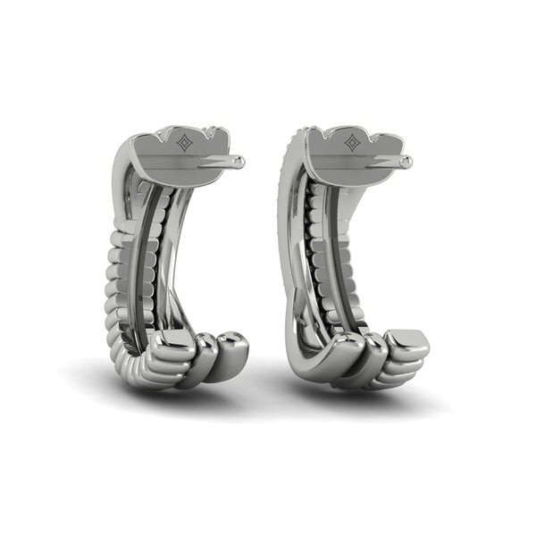 Textured Crossed Hoop Earrings