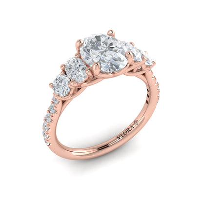 Quintet Oval Engagement Ring