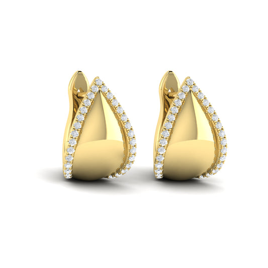 Diamond Trinity Huggie Earrings