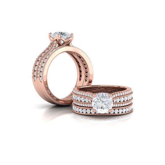 Matching Bands Wedding Band in 14K Rose Gold by Vlora Bridal