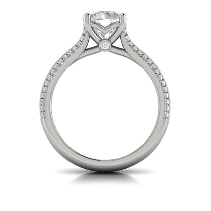 Round Classic Engagement Ring in Platinum by Vlora Bridal