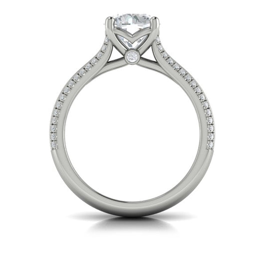 Round Classic Engagement Ring in Platinum by Vlora Bridal