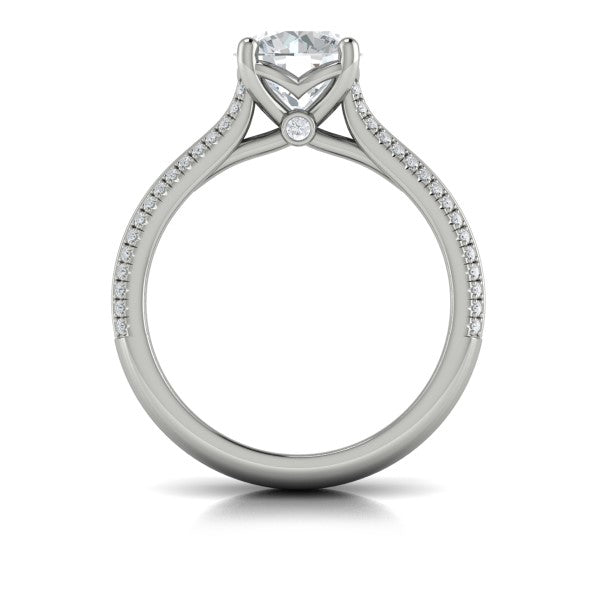 Opulent Cathedral Round Diamond Engagement Ring