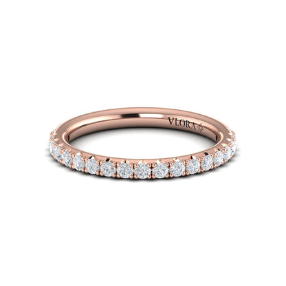 Matching Bands Wedding Band in 14K Rose Gold by Vlora Bridal