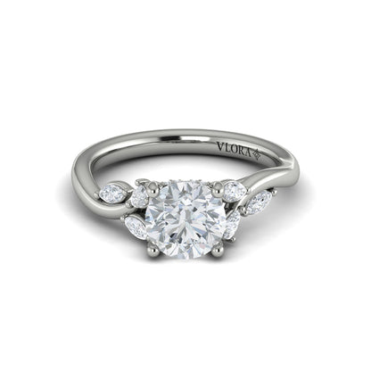 Flora Hidden Halo Engagement Ring