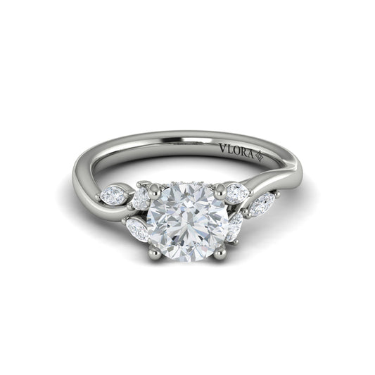 Flora Hidden Halo Engagement Ring