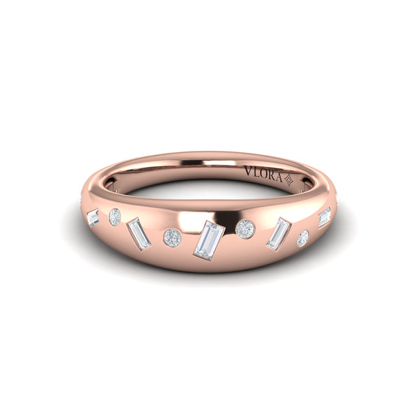 Multi Baguette and Round Dome Diamond Ring