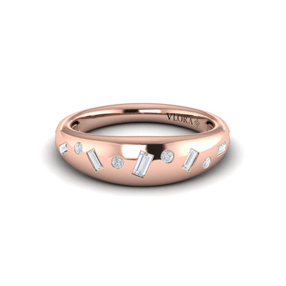 Multi Baguette and Round Dome Diamond Ring