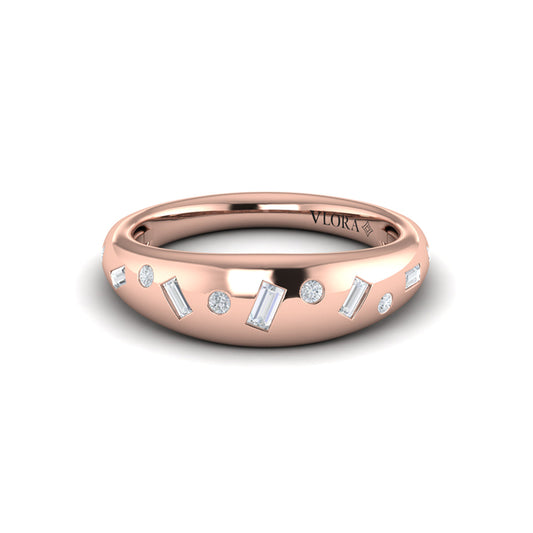 Multi Baguette and Round Dome Diamond Ring