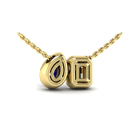 Diamond and Sapphire Toi et Moi Pendant