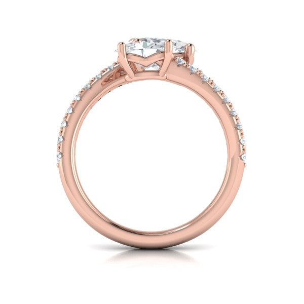 Kissing Oval Two Stone Engagement Ring