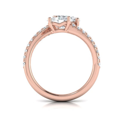 Kissing Oval Two Stone Engagement Ring