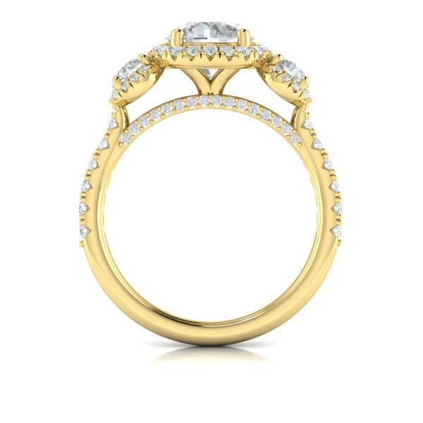 Triple Halo Round Engagement Ring