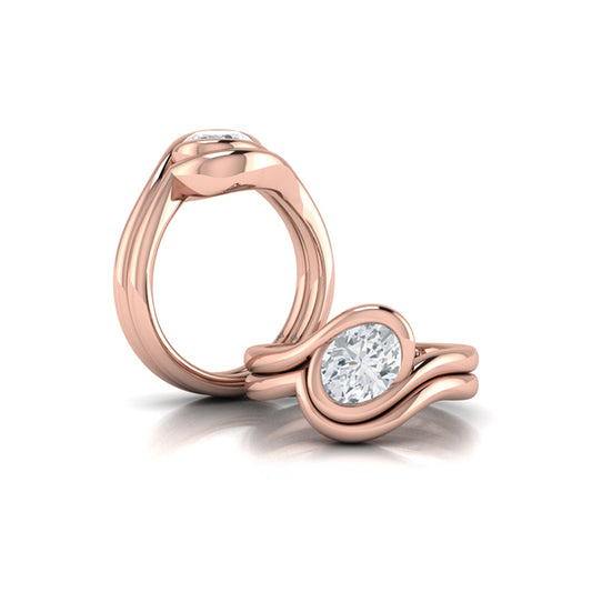Matching Band for Modern Swirl Bezel Engagement Ring