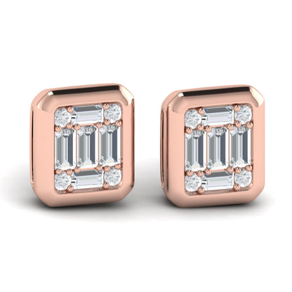 Multi Baguette and Round Diamond Earrings