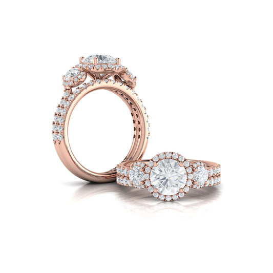 Matching Band for Triple Halo Round Engagement Ring