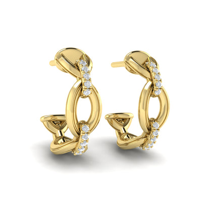 Interlocked Diamond Hoop Earrings