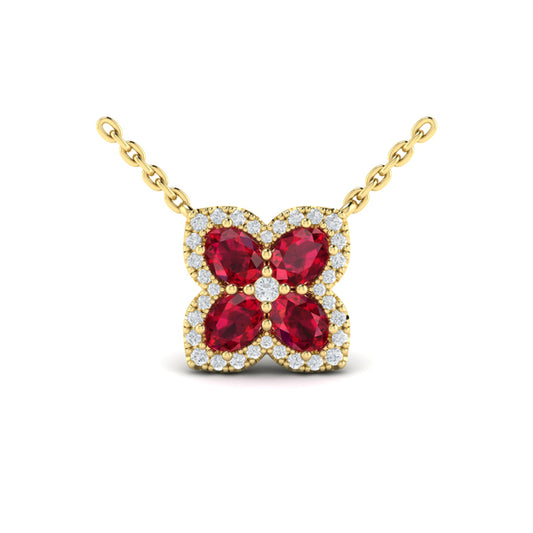 Petal Ruby Blossom Pendant