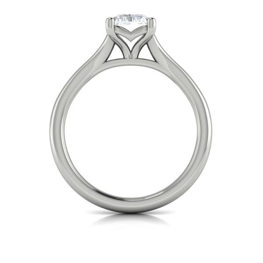 Emerald Cut Classic, Split Shank Engagement Ring in Platinum by Vlora Bridal