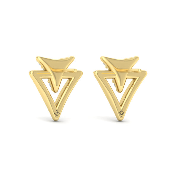 Diamond Double Trinity Open Stud Earrings