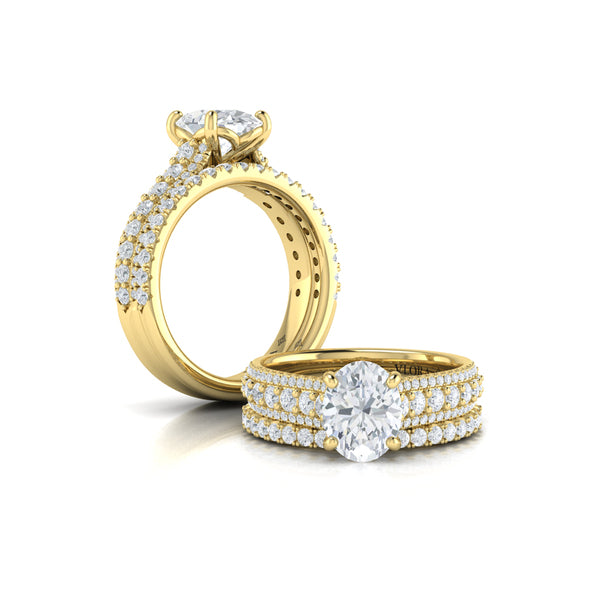Bold Cathedral Oval Engagement Ring