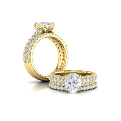Bold Cathedral Oval Engagement Ring