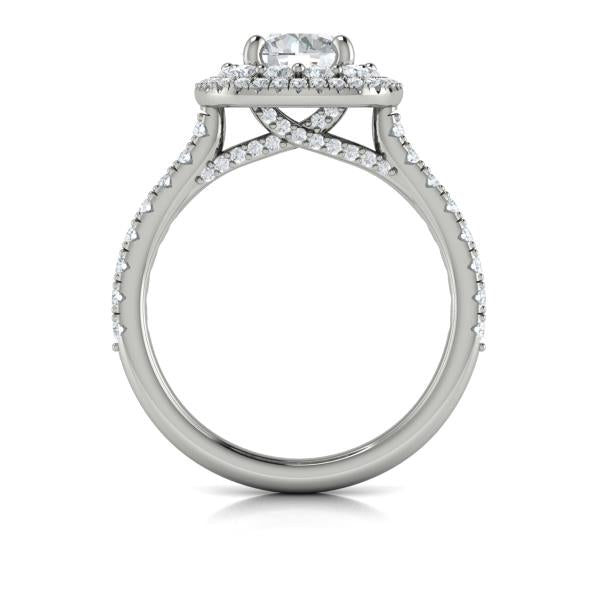 Double Euro Halo Round Engagement Ring