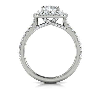 Double Euro Halo Round Engagement Ring