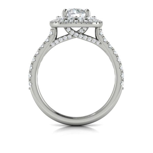 Double Euro Halo Round Engagement Ring