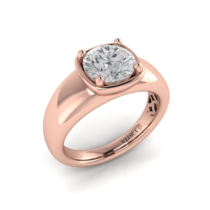 Golden Statement Engagement Ring