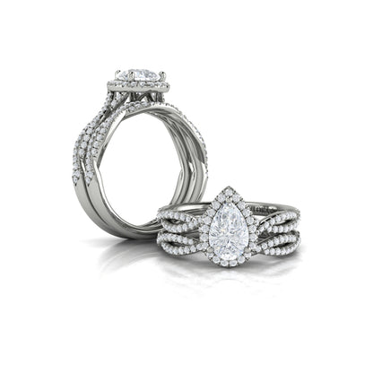 Matching Band for Entwined Pear Halo Engagement Ring
