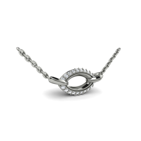 Open Navette Silhouette wtih Diamond Accent Pendant