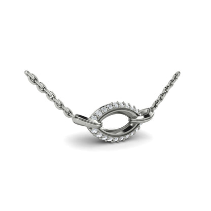 Open Navette Silhouette wtih Diamond Accent Pendant