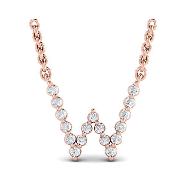 Diamond Alphabet Pendant Necklace, W