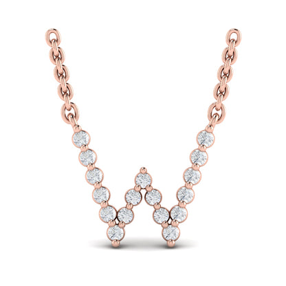 Diamond Alphabet Pendant Necklace, W