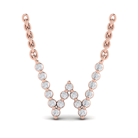 Diamond Alphabet Pendant Necklace, W