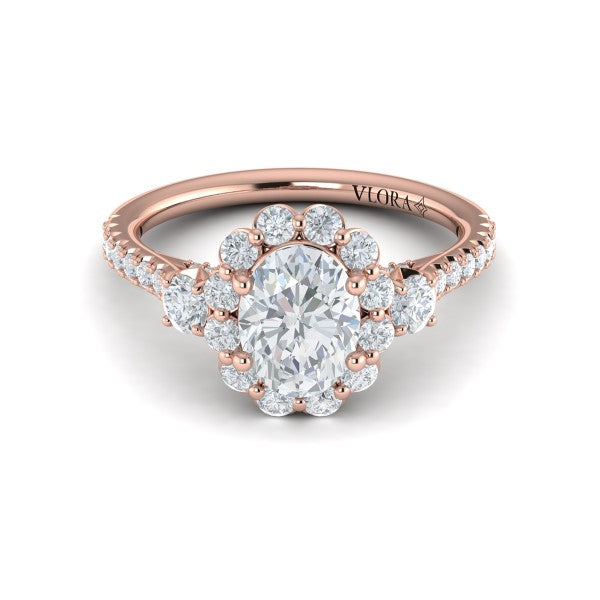 Blossom Halo Oval Engagement Ring