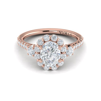 Blossom Halo Oval Engagement Ring