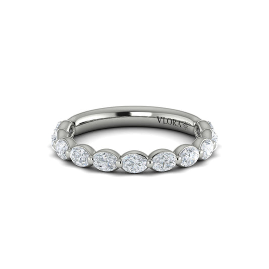 Matching Band for Oval Bezel Diamond Accent Round Engagement Ring