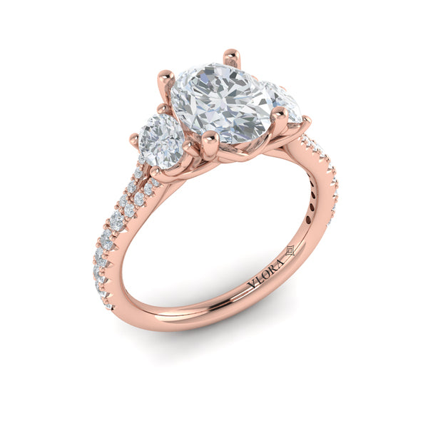 Embrace Oval Trilogy Engagement Ring