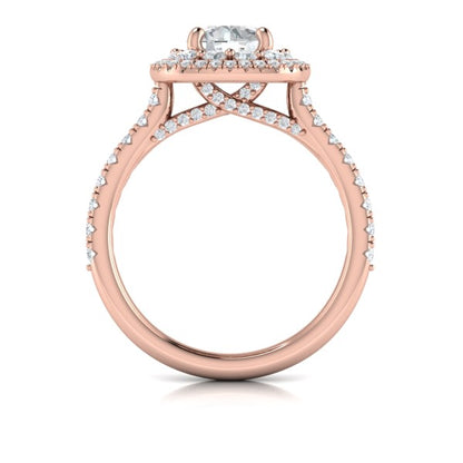 Double Euro Halo Round Engagement Ring