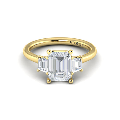Tapestry Three Stone Emerald Cut Engagement Ring